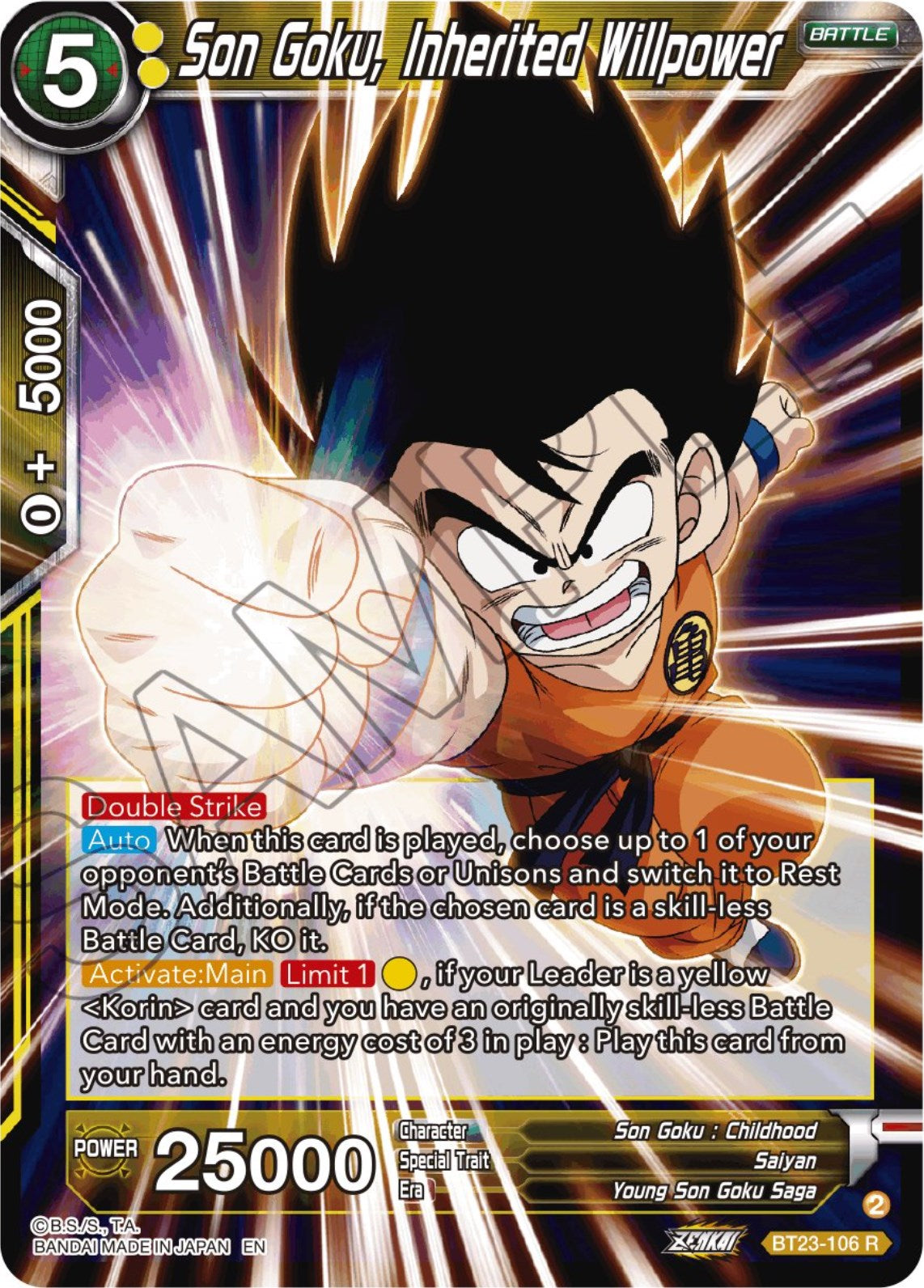 Son Goku, Inherited Willpower (BT23-106) [Perfect Combination] | Pegasus Games WI