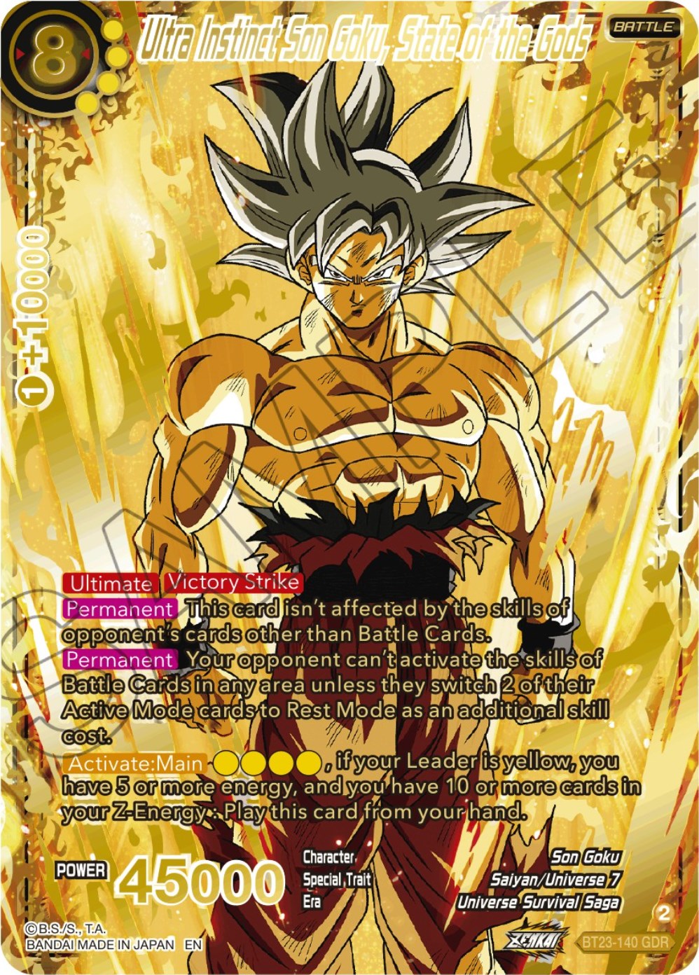 Ultra Instinct Son Goku, State of the Gods (GDR) (BT23-140) [Perfect Combination] | Pegasus Games WI