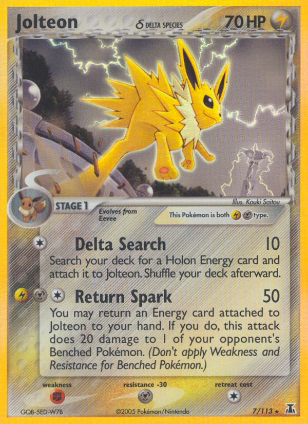 Jolteon (7/113) (Delta Species) [EX: Delta Species] | Pegasus Games WI