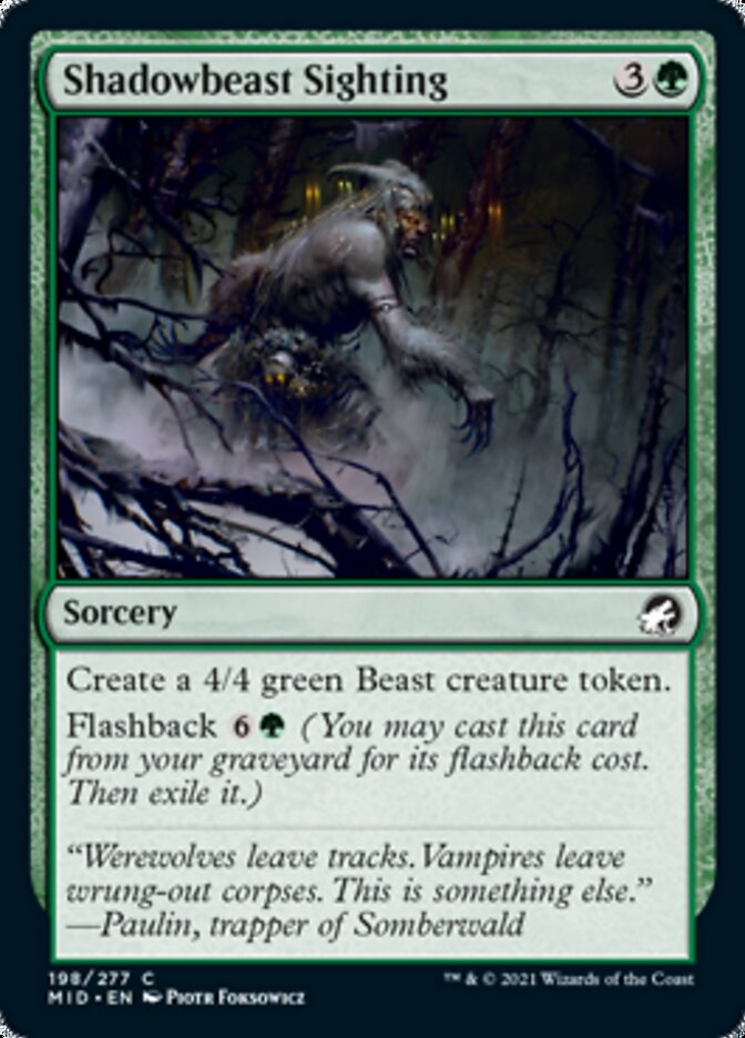 Shadowbeast Sighting [Innistrad: Midnight Hunt] | Pegasus Games WI