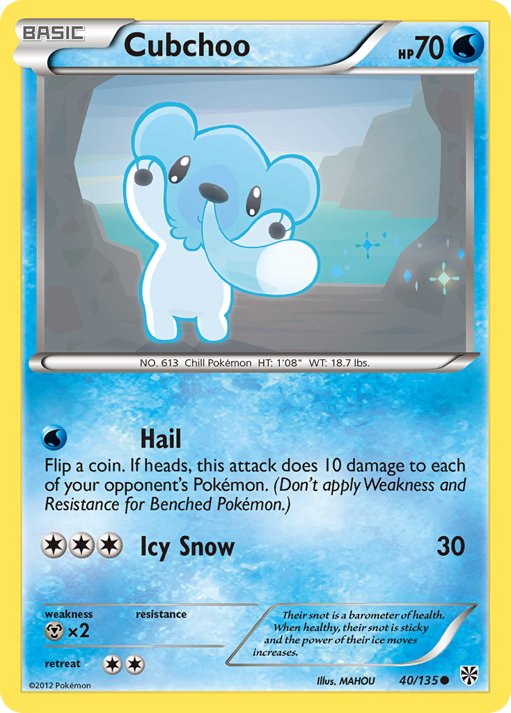 Cubchoo (40/135) [Black & White: Plasma Storm] | Pegasus Games WI