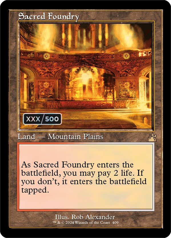 Sacred Foundry (Retro) (Serialized) [Ravnica Remastered] | Pegasus Games WI