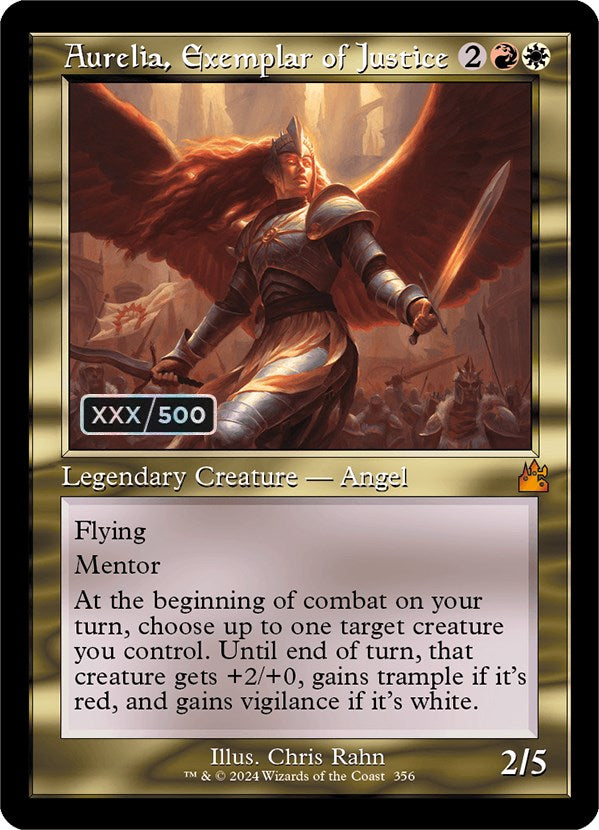 Aurelia, Exemplar of Justice (Retro) (Serialized) [Ravnica Remastered] | Pegasus Games WI