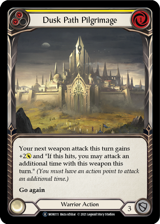 Dusk Path Pilgrimage (Yellow) (Rainbow Foil) [U-MON111-RF] Unlimited Rainbow Foil | Pegasus Games WI