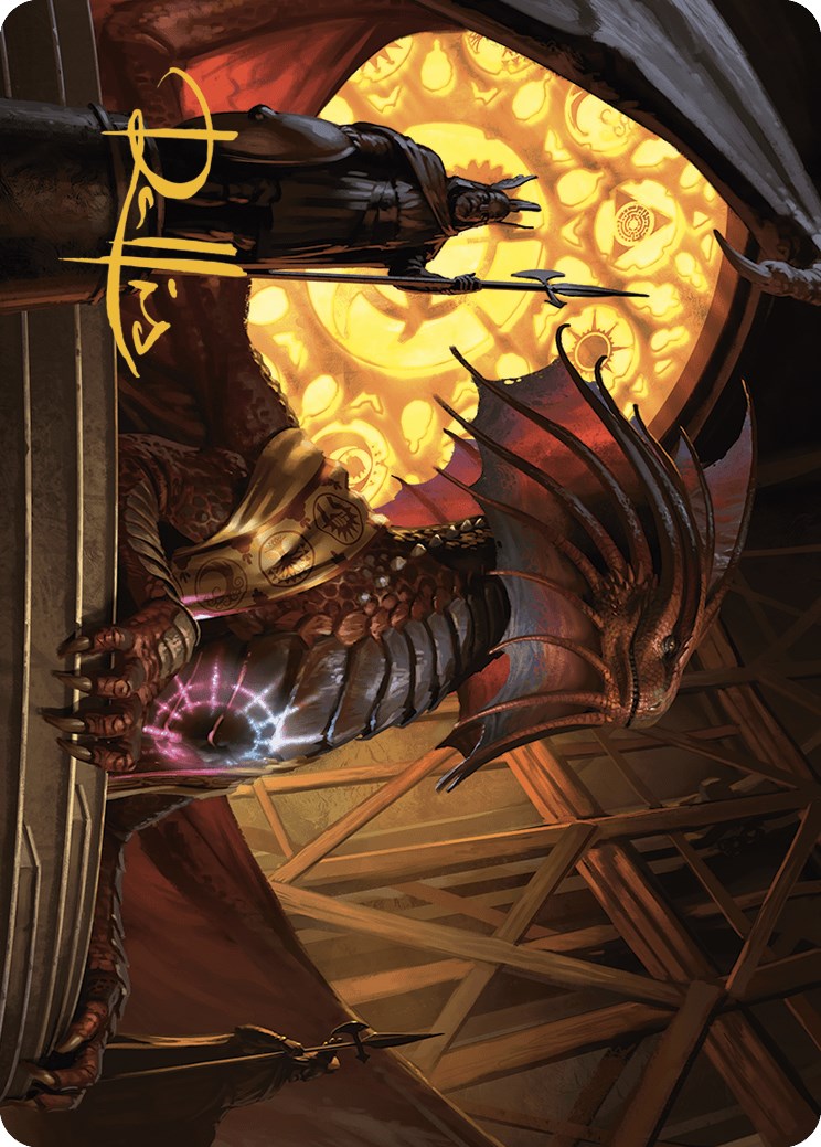 Niv-Mizzet, Guildpact Art Card (21/49) (Gold-Stamped Signature) [Murders at Karlov Manor Art Series] | Pegasus Games WI