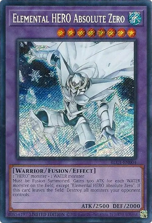 Elemental HERO Absolute Zero [BLC1-EN004] Secret Rare | Pegasus Games WI