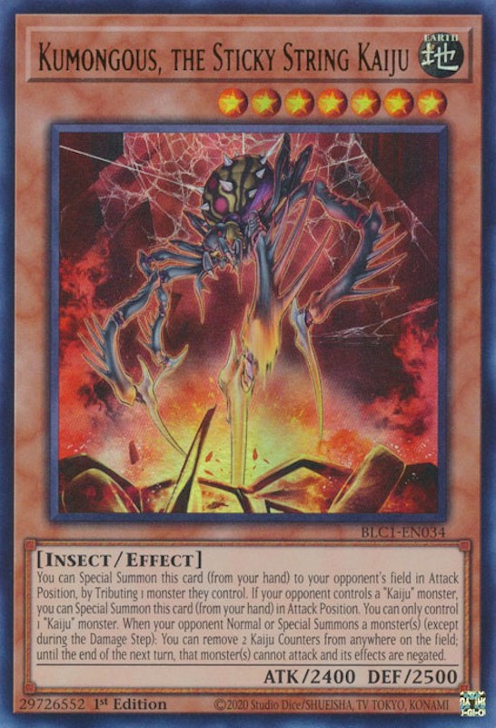 Kumongous, the Sticky String Kaiju [BLC1-EN034] Ultra Rare | Pegasus Games WI