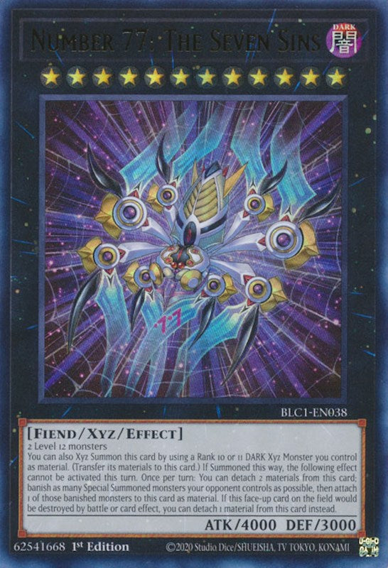 Number 77: The Seven Sins [BLC1-EN038] Ultra Rare | Pegasus Games WI