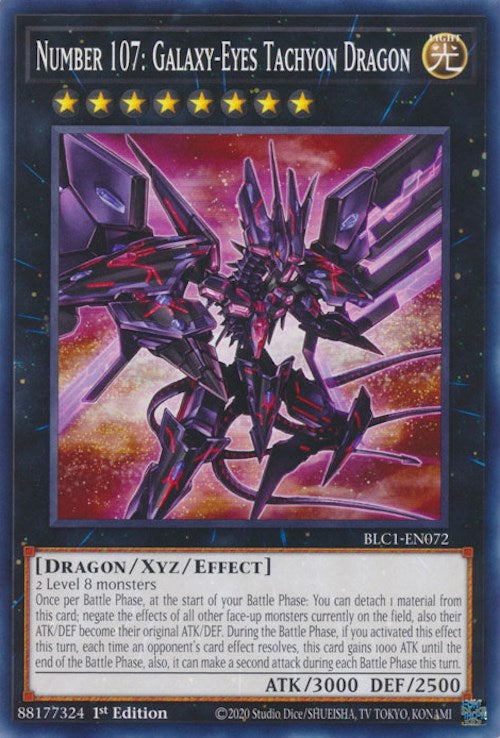 Number 107: Galaxy-Eyes Tachyon Dragon [BLC1-EN072] Common | Pegasus Games WI