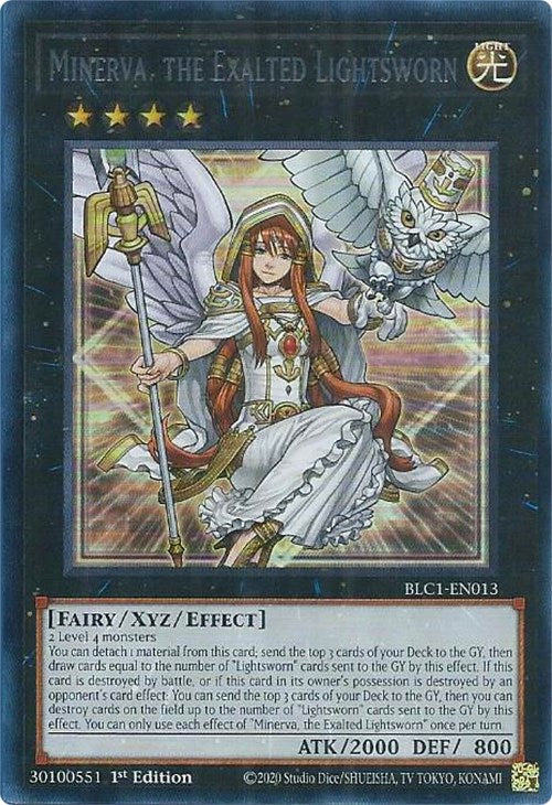 Minerva, the Exalted Lightsworn (Silver) [BLC1-EN013] Ultra Rare | Pegasus Games WI