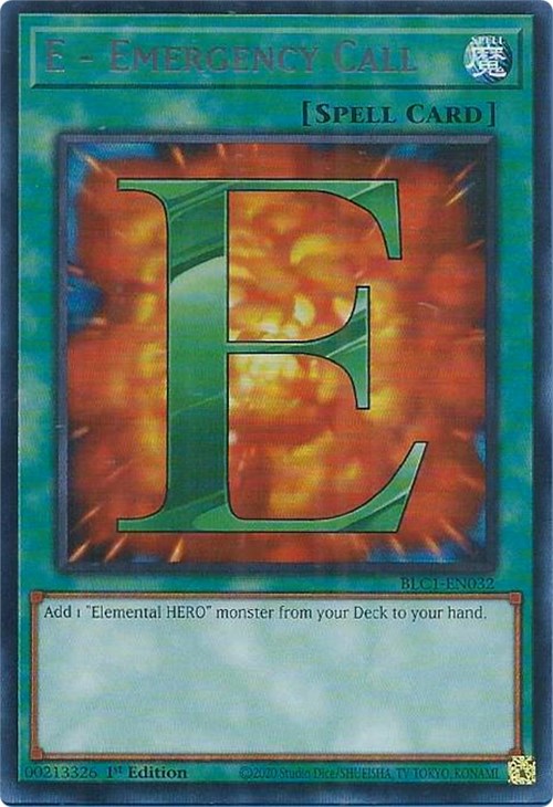 E - Emergency Call (Silver) [BLC1-EN032] Ultra Rare | Pegasus Games WI