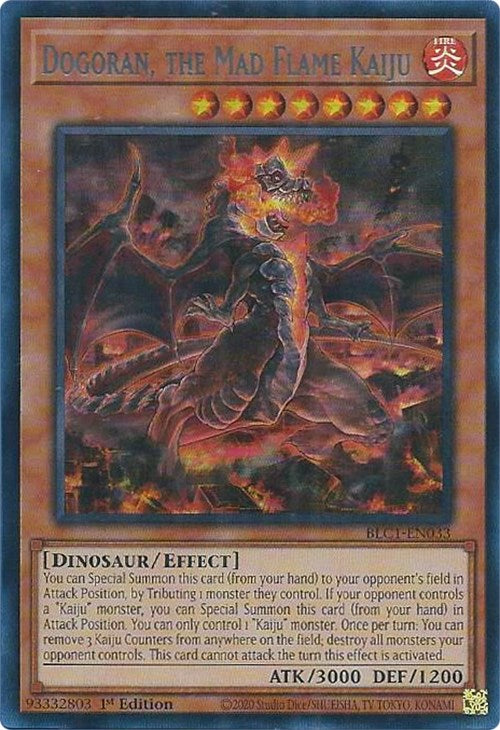 Dogoran, the Mad Flame Kaiju (Silver) [BLC1-EN033] Ultra Rare | Pegasus Games WI