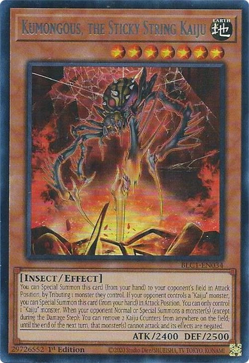 Kumongous, the Sticky String Kaiju (Silver) [BLC1-EN034] Ultra Rare | Pegasus Games WI