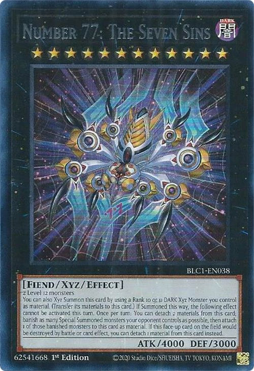 Number 77: The Seven Sins (Silver) [BLC1-EN038] Ultra Rare | Pegasus Games WI