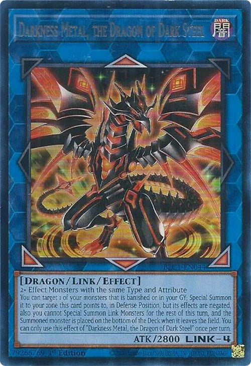 Darkness Metal, the Dragon of Dark Steel (Silver) [BLC1-EN044] Ultra Rare | Pegasus Games WI