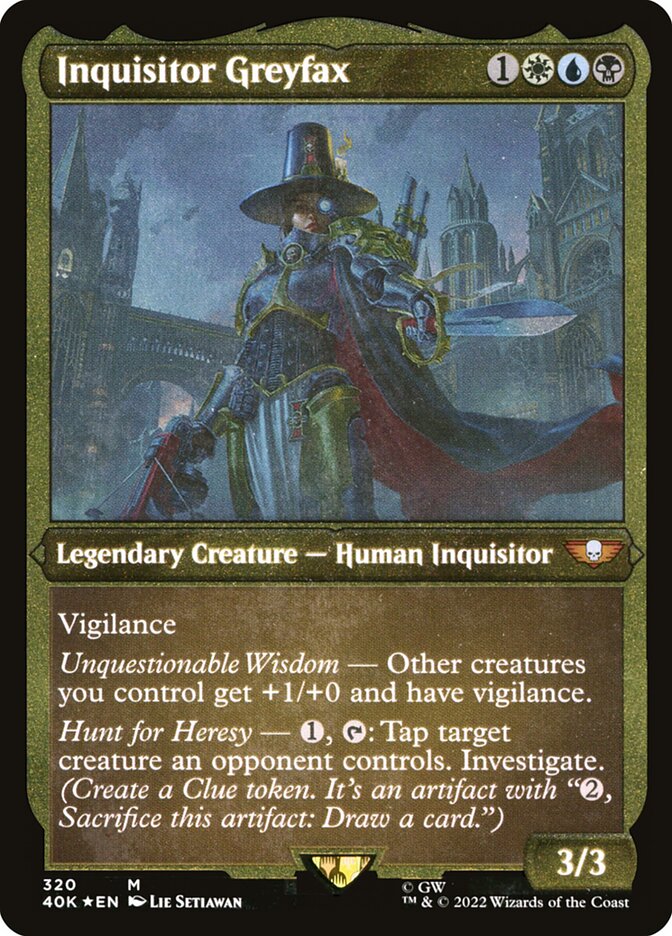 Inquisitor Greyfax (Display Commander) (Etched Foil) [Warhammer 40,000] | Pegasus Games WI