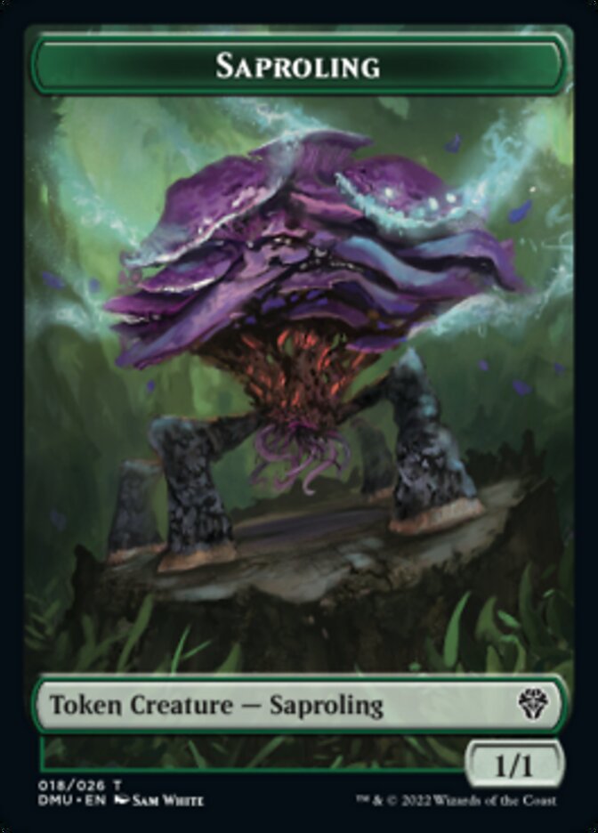 Saproling // Cat Warrior Double-Sided Token [Dominaria United Tokens] | Pegasus Games WI
