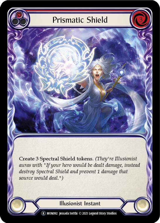 Prismatic Shield (Red) (Rainbow Foil) [U-MON092-RF] Unlimited Rainbow Foil | Pegasus Games WI