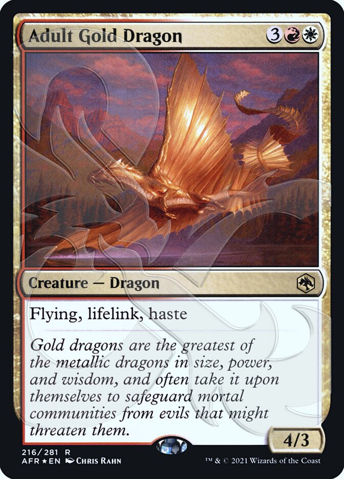 Adult Gold Dragon (Ampersand Promo) [Dungeons & Dragons: Adventures in the Forgotten Realms Promos] | Pegasus Games WI