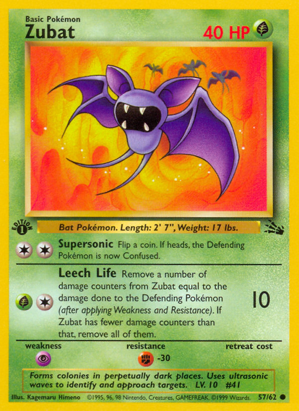 Zubat (57/62) [Fossil 1st Edition] | Pegasus Games WI