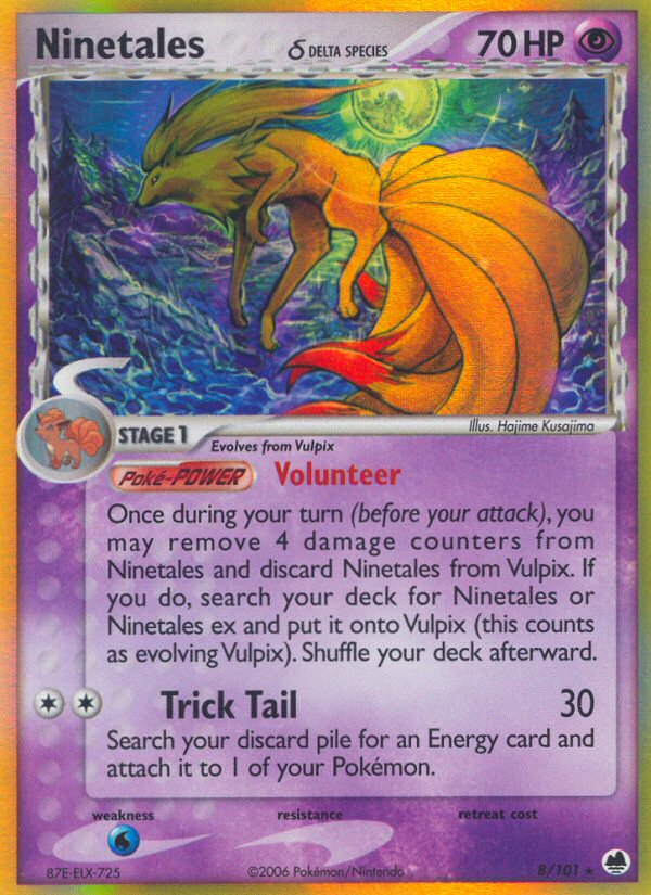 Ninetales (8/101) (Delta Species) [EX: Dragon Frontiers] | Pegasus Games WI