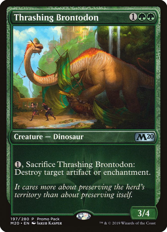 Thrashing Brontodon (Promo Pack) [Core Set 2020 Promos] | Pegasus Games WI