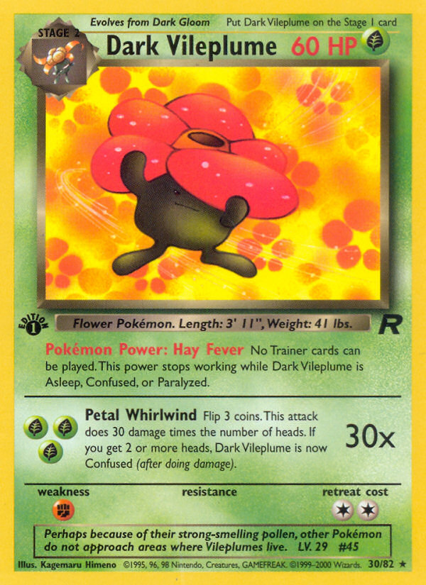 Dark Vileplume (30/82) [Team Rocket 1st Edition] | Pegasus Games WI