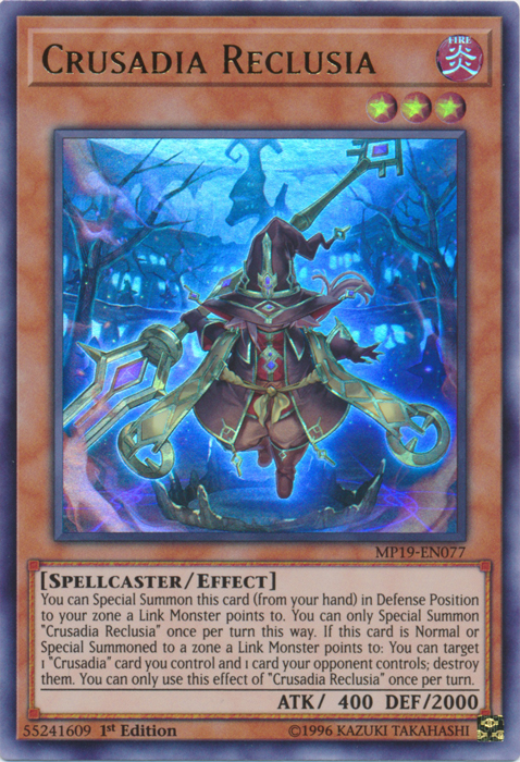 Crusadia Reclusia [MP19-EN077] Ultra Rare | Pegasus Games WI