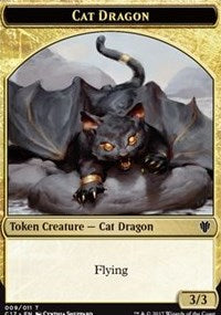 Cat Dragon // Dragon (006) Double-Sided Token [Commander 2017 Tokens] | Pegasus Games WI