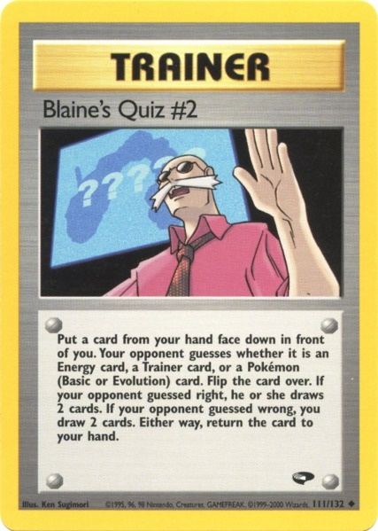 Blaine's Quiz #2 (111/132) [Gym Challenge Unlimited] | Pegasus Games WI