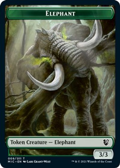 Elephant // Spirit Double-Sided Token [Innistrad: Midnight Hunt Commander Tokens] | Pegasus Games WI
