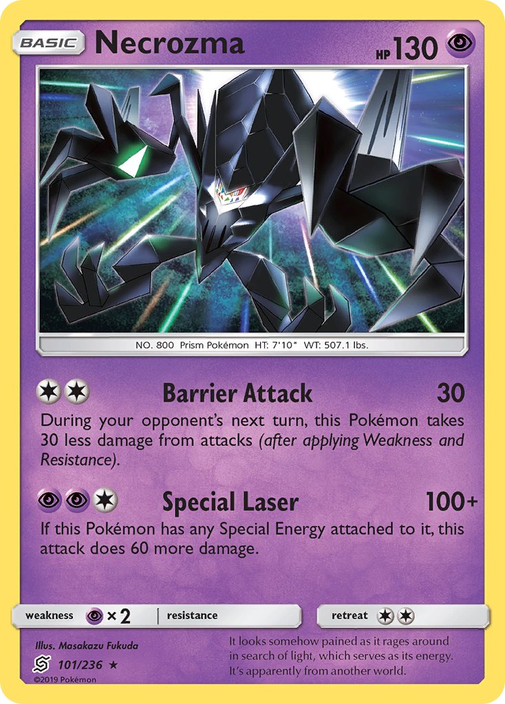 Necrozma (101/236) (Cracked Ice Holo) (Theme Deck Exclusive) [Sun & Moon: Unified Minds] | Pegasus Games WI