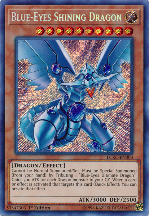 Blue-Eyes Shining Dragon [LCKC-EN008] Secret Rare | Pegasus Games WI