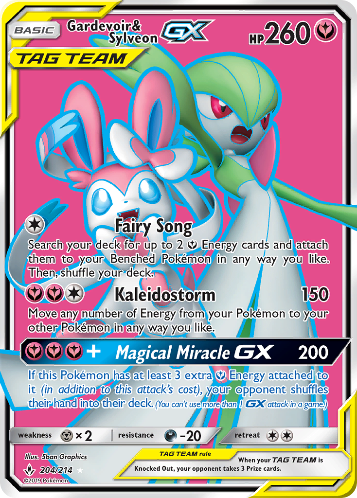 Gardevoir & Sylveon GX (204/214) [Sun & Moon: Unbroken Bonds] | Pegasus Games WI