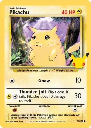 Pikachu (58/102) (25th Anniversary) (Jumbo Card) [Celebrations: 25th Anniversary] | Pegasus Games WI