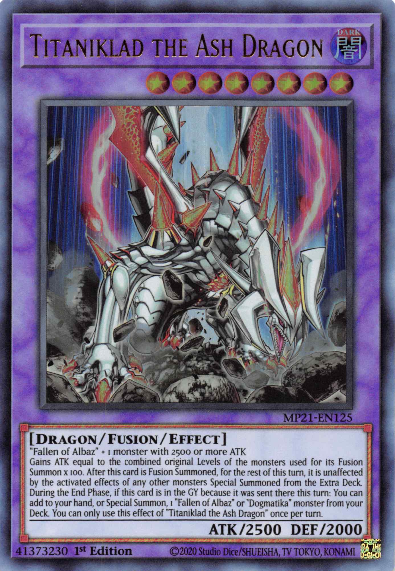 Titaniklad the Ash Dragon [MP21-EN125] Ultra Rare | Pegasus Games WI