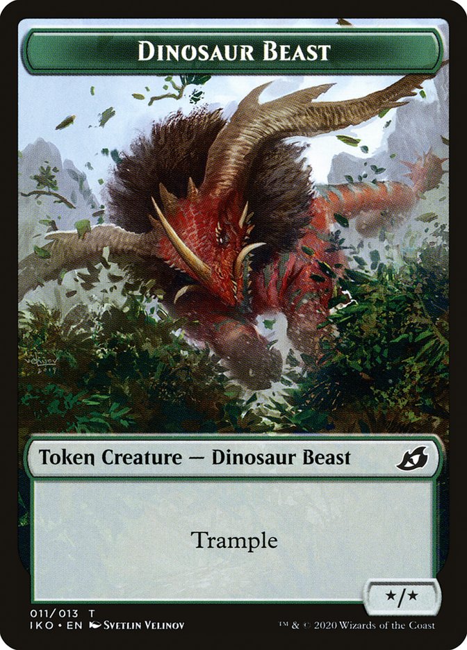 Dinosaur Beast Token [Ikoria: Lair of Behemoths Tokens] | Pegasus Games WI