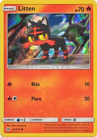 Litten (24/149) (Water Web Holo) [Sun & Moon: Base Set] | Pegasus Games WI