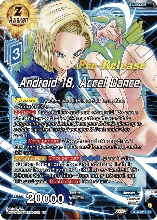 Android 18, Accel Dance (BT20-025) [Power Absorbed Prerelease Promos] | Pegasus Games WI