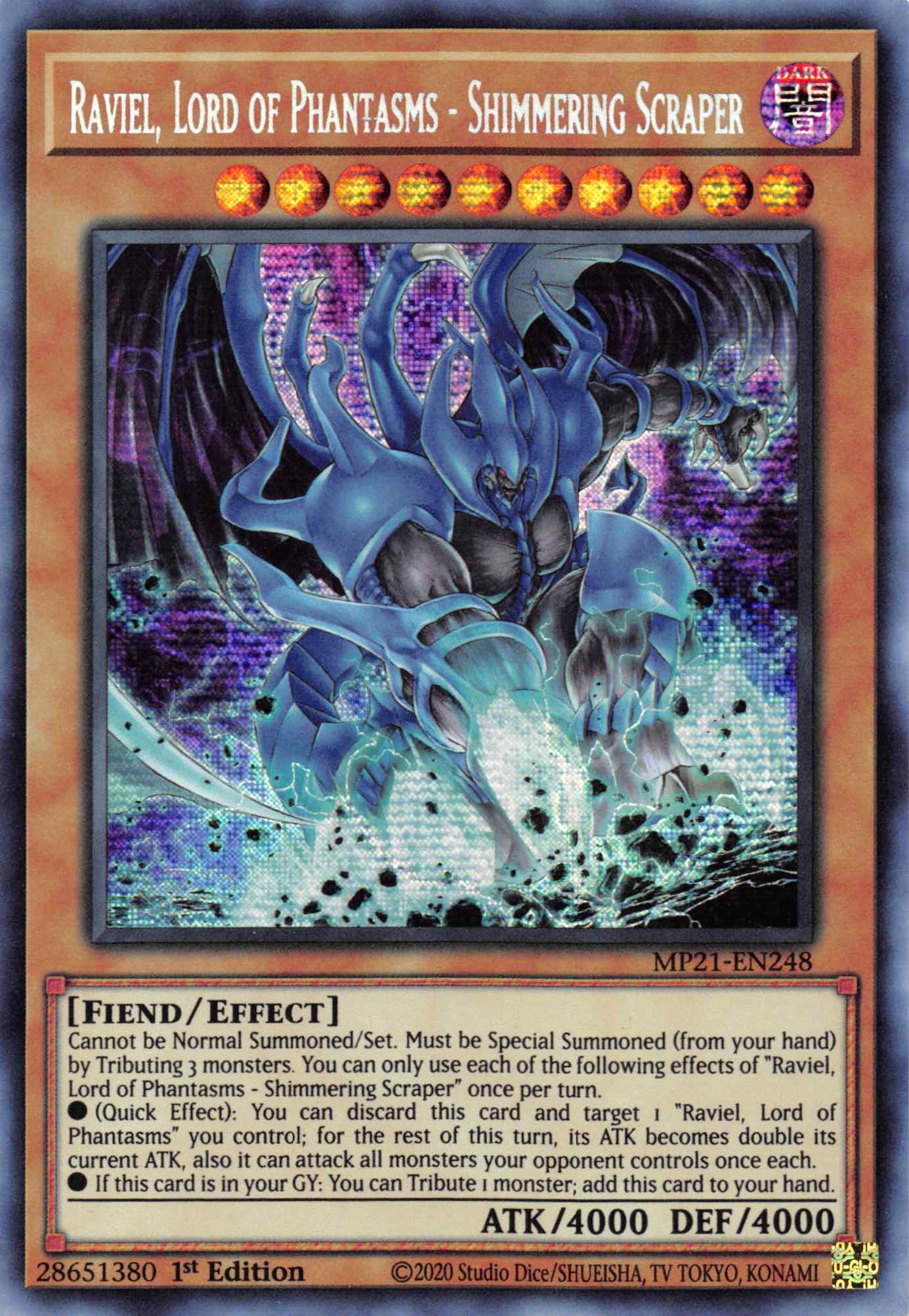 Raviel, Lord of Phantasms - Shimmering Scraper [MP21-EN248] Prismatic Secret Rare | Pegasus Games WI