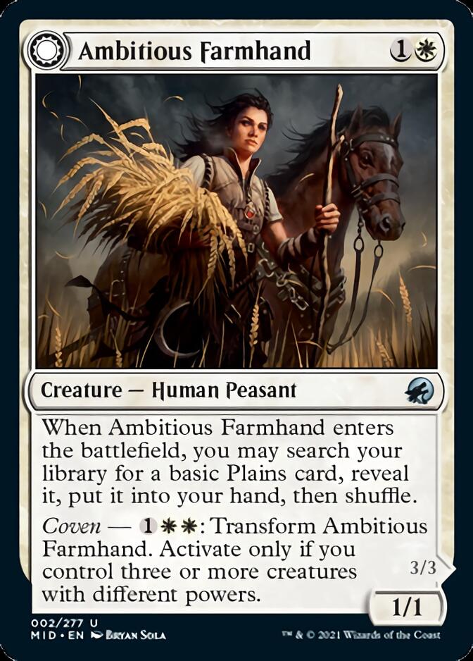 Ambitious Farmhand // Seasoned Cathar [Innistrad: Midnight Hunt] | Pegasus Games WI