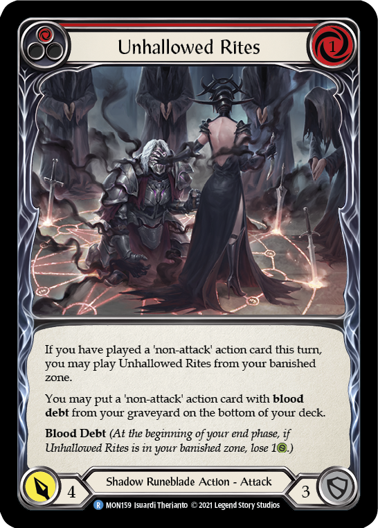 Unhallowed Rites (Red) (Rainbow Foil) [MON159-RF] 1st Edition Rainbow Foil | Pegasus Games WI