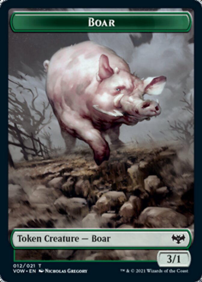 Zombie (008) // Boar Double-Sided Token [Innistrad: Crimson Vow Tokens] | Pegasus Games WI