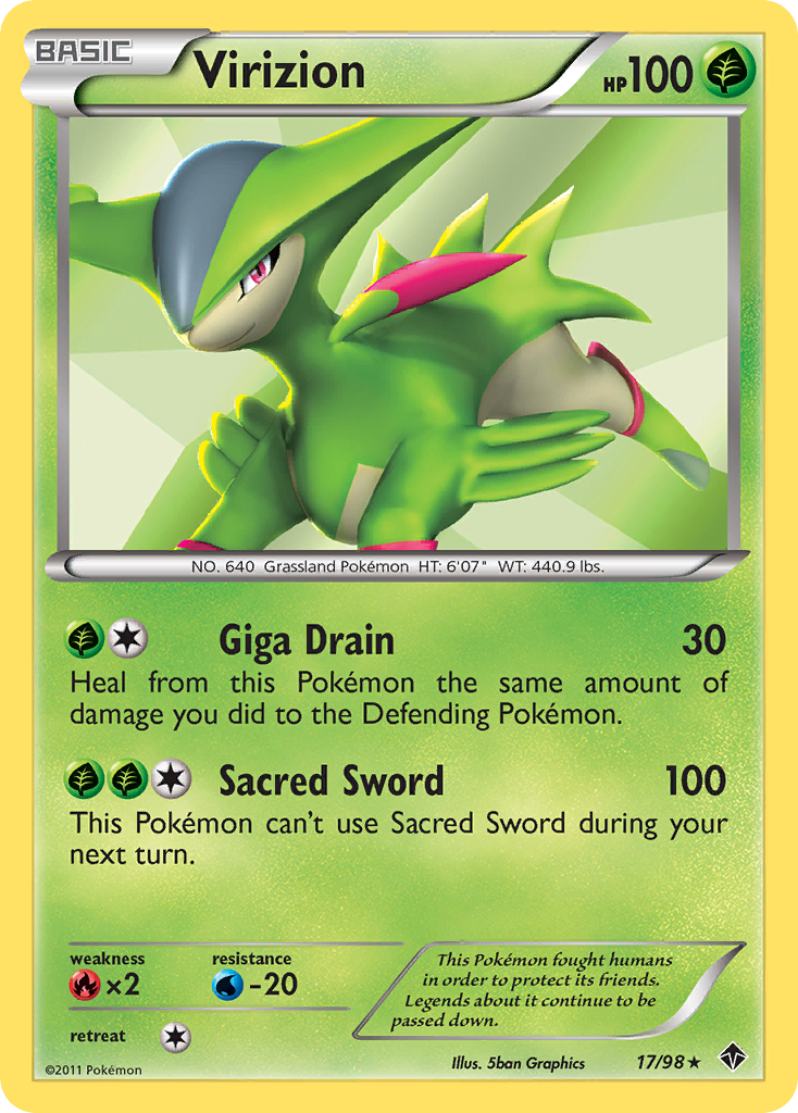 Virizion (17/98) [Black & White: Emerging Powers] | Pegasus Games WI