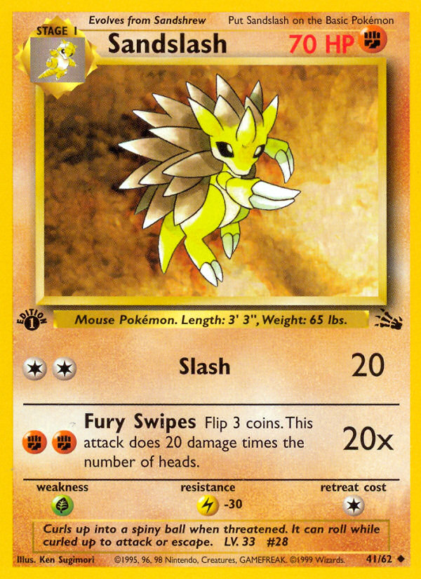 Sandslash (41/62) [Fossil 1st Edition] | Pegasus Games WI