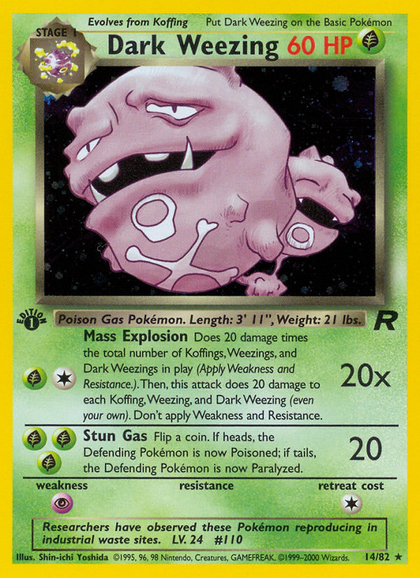 Dark Weezing (14/82) [Team Rocket 1st Edition] | Pegasus Games WI