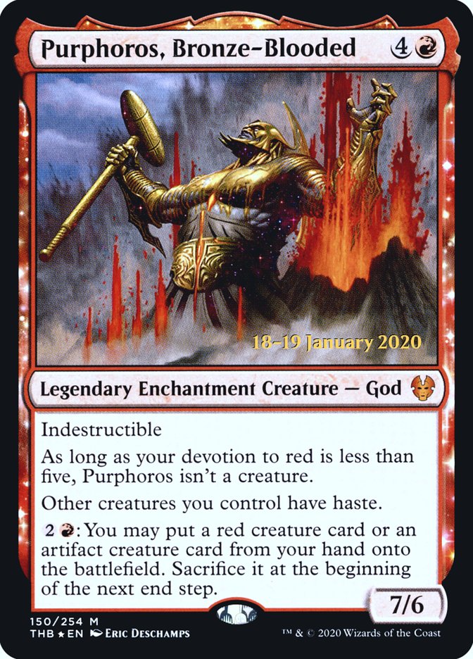 Purphoros, Bronze-Blooded [Theros Beyond Death Prerelease Promos] | Pegasus Games WI