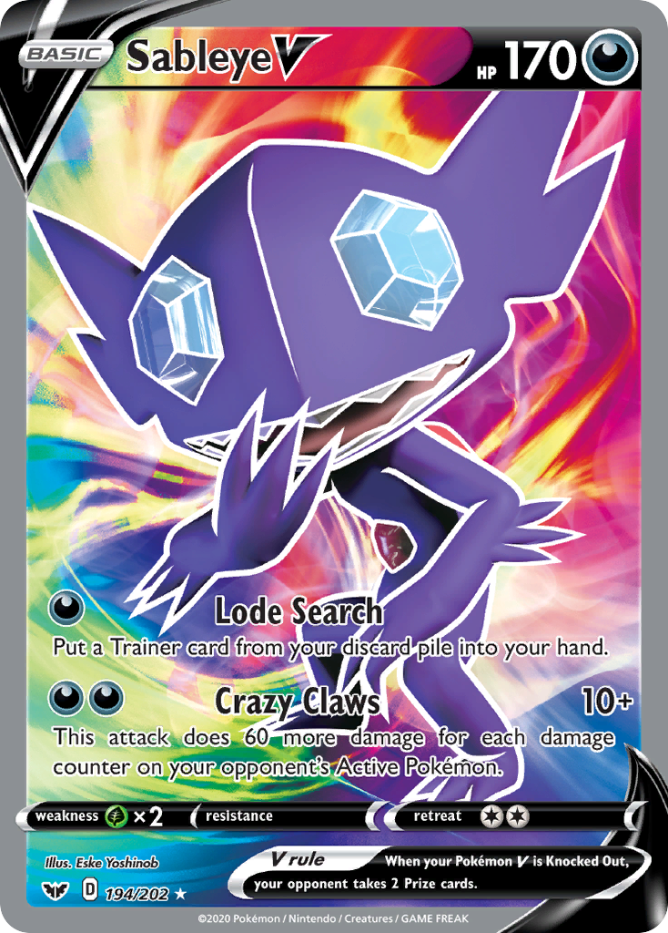 Sableye V (194/202) [Sword & Shield: Base Set] | Pegasus Games WI