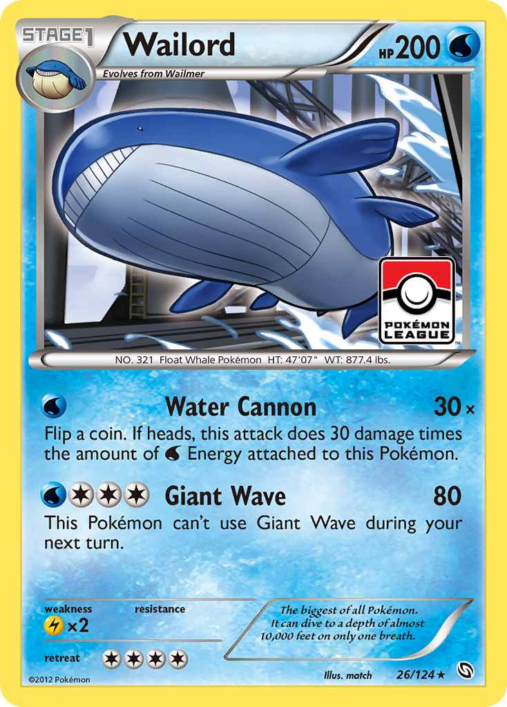 Wailord (26/124) [Black & White: Dragons Exalted] | Pegasus Games WI
