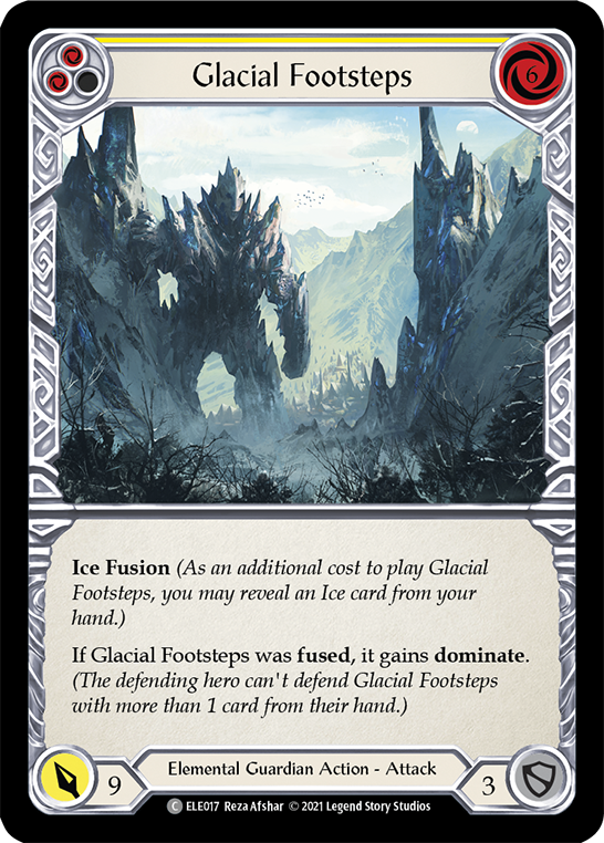 Glacial Footsteps (Yellow) [ELE017] (Tales of Aria)  1st Edition Rainbow Foil | Pegasus Games WI